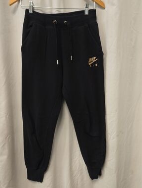 Nike Black Jogger Sweatpants with Gold Swoosh